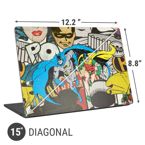 DC Comics Batman and Robin Vintage Action Pose Universal Laptop 15in (12.2 x 8.8in) Skin
